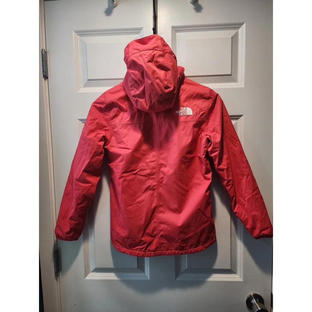 The North Face Girls DryVent Hooded Fleece Lined Rain Jacket Pink Size M 10/12